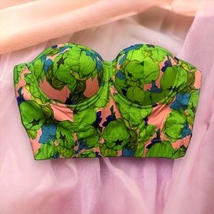 Floral Bustier Corset Crop Top